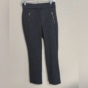 NWT‎ Worthington Ultra Stretch Ponte Gray Herringbone Zip Pocket Pants Size 2